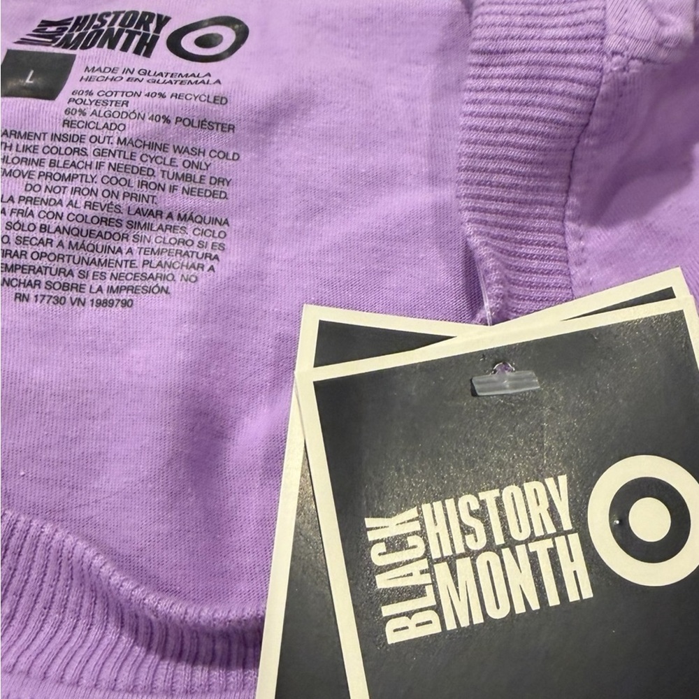 Target Black History Month Purple Artistic Graphic Tshirt Featured On TVUpshaws - Picture 7 of 8
